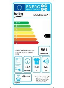 Sèche linge condensation BEKO DCU8235BXT