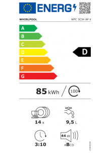 Lave vaisselle inox WHIRLPOOL WFC 3C34 AP X