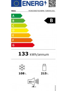 Frigo congélateur dark inox BEKO RCNE366E70ZXBRN