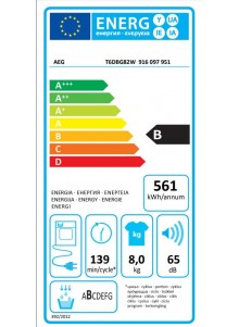 Sèche linge condensation AEG T6DBG82W