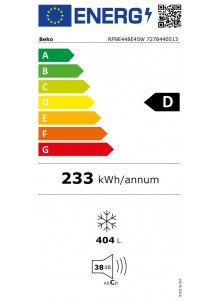 Congélateur No Frost BEKO RFNE448E45W