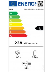 Frigo congélateur combi inox BEKO RCNT375E40ZXBN