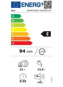 Lave vaisselle encastrable BEKO BDSN153E3X