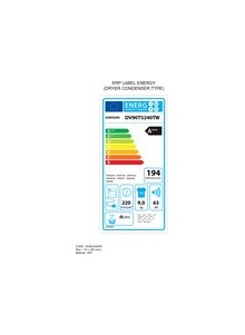 Sèche linge pompe à chaleur SAMSUNG DV90T5240TW/S2