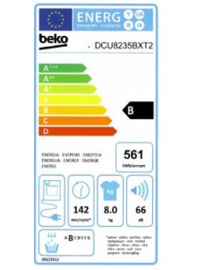 Sèche linge condensation BEKO DCU8235BXT2