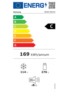 Frigo congélateur BeSpoke SAMSUNG RB38C7B6CS9/EF Classe C