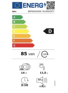 Lave vaisselle pose libre BEKO BDFN26430W