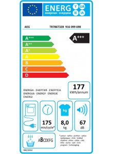 Sèche linge pompe à chaleur AEG TR786T32B