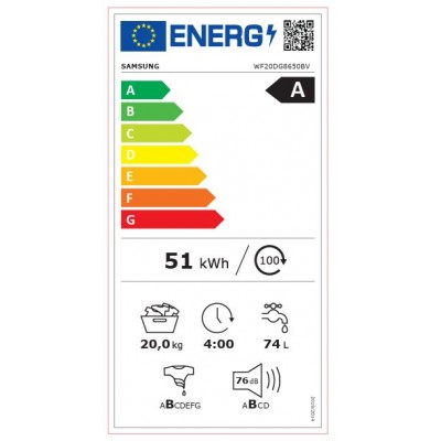 Lave linge SAMSUNG WF20DG8650BVU3 20 kilos grosse capacité