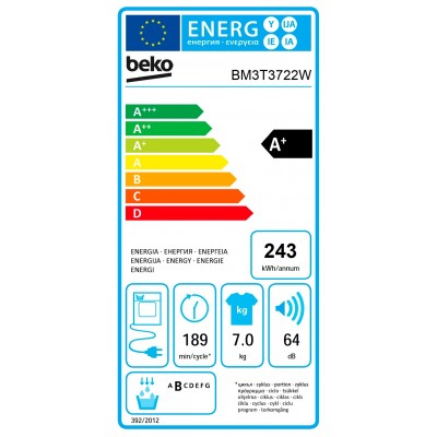 Sèche linge pompe à chaleur BEKO BM3T3722W