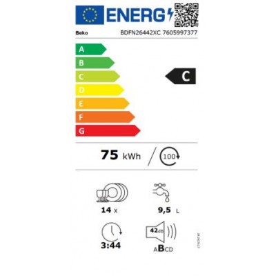 Lave vaisselle BEKO BDFN26442XC Classe C