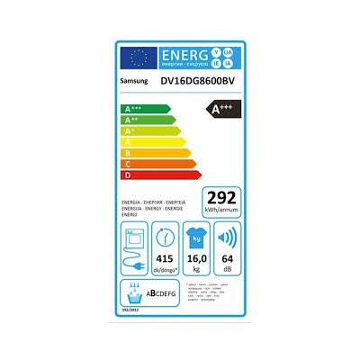 Sèche linge grosse capacité SAMSUNG DV16DG8600BVU3