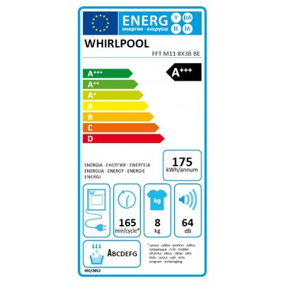 Sèche linge pompe à chaleur WHIRLPOOL FFT M11 8X3B