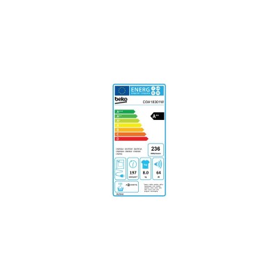 Sèche linge pompe à chaleur BEKO D3H18301W